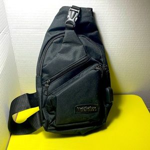 MeiJieluo Unisex Sling Shoulder Crossbody Chest Bag- Black